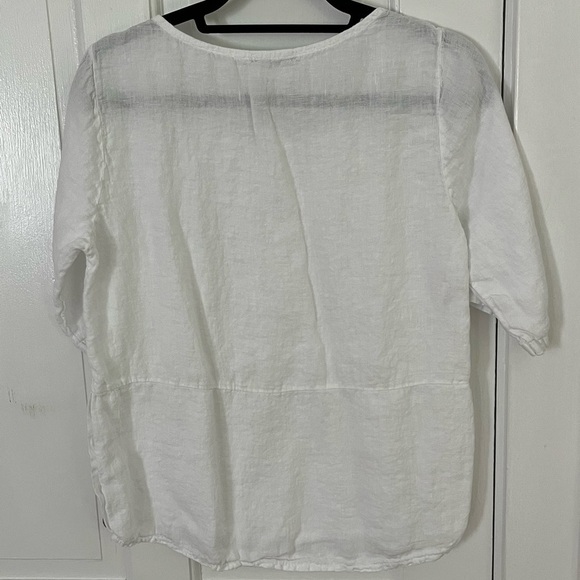 Lungo Larno 100% Linen Blouse Size Small. Made in Italy Beachy Coastal grandma - Picture 7 of 8